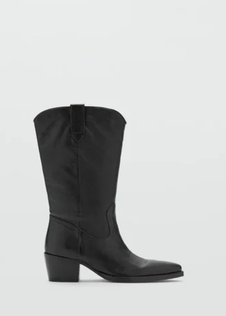 Bottines pointues en cuir