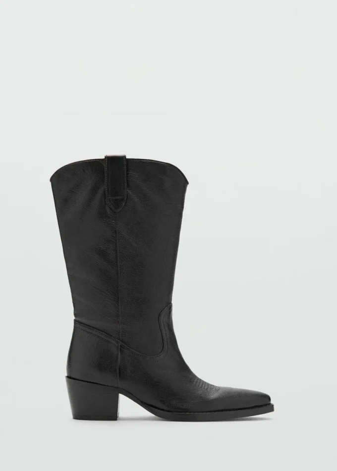 Bottines pointues en cuir