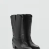 Bottines pointues en cuir