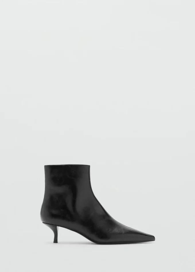 Bottines à talons bobines et bout pointu