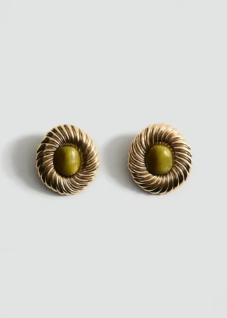 Boucles d&rsquo;oreilles combinées en résine texturée