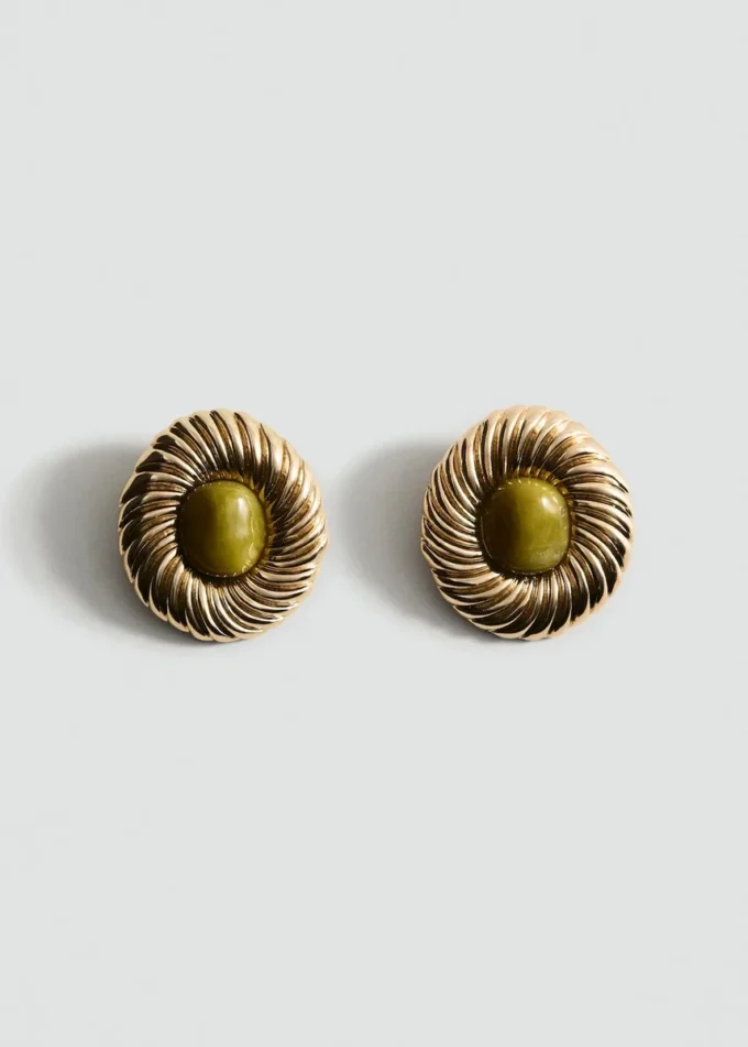 Boucles d&rsquo;oreilles combinées en résine texturée