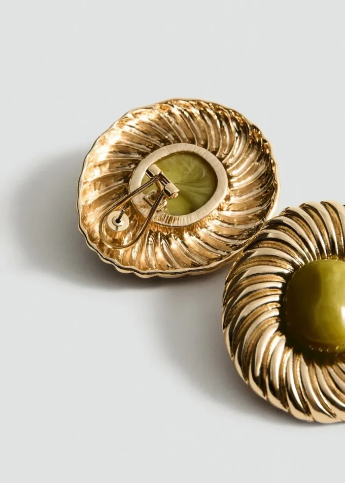 Boucles d&rsquo;oreilles combinées en résine texturée