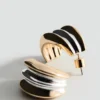 Boucles d&rsquo;oreilles créoles avec relief bicolore