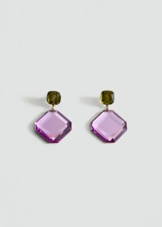 Boucles d&rsquo;oreilles pendantes bicolores