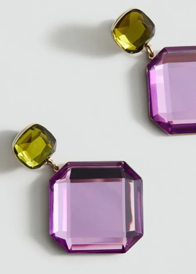 Boucles d&rsquo;oreilles pendantes bicolores