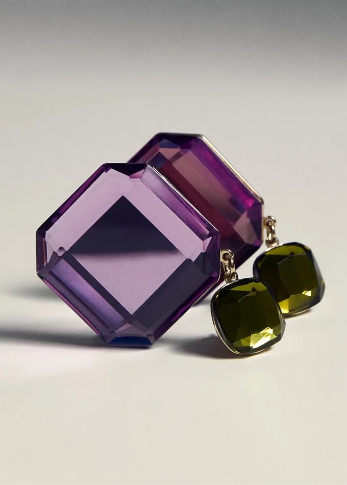 Boucles d&rsquo;oreilles pendantes bicolores