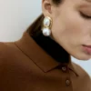 Boucles d&rsquo;oreilles perles combinées