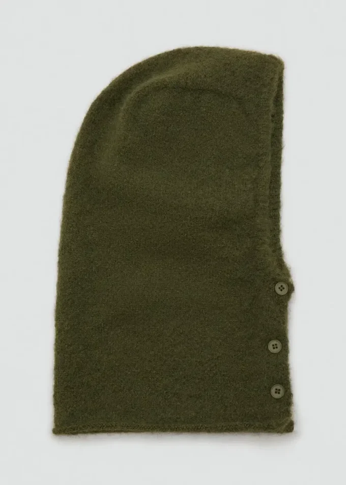 Cagoule en maille boutons
