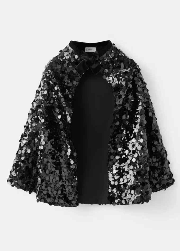 Cape à paillettes avec nœud en ruban