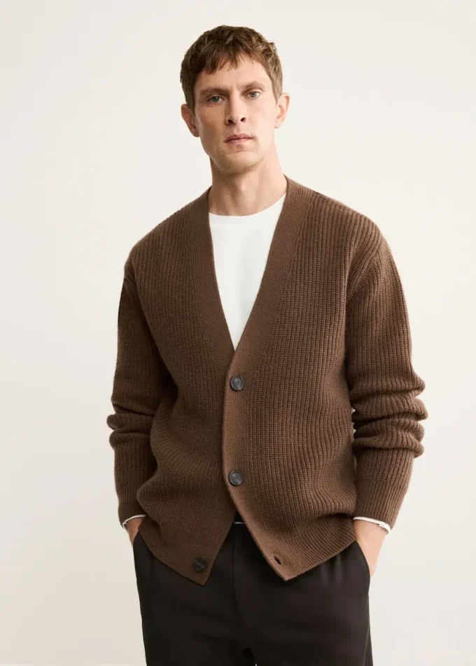 Cardigan 100 % laine avec boutons