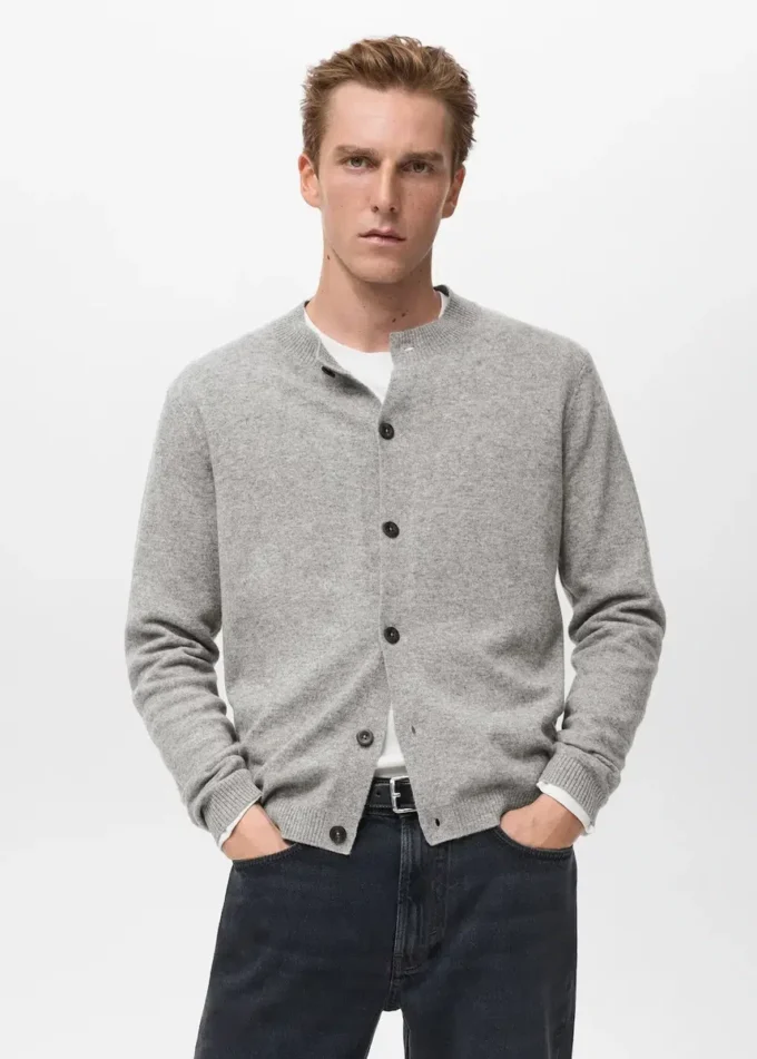 Cardigan 100 % laine extra-fine avec boutons