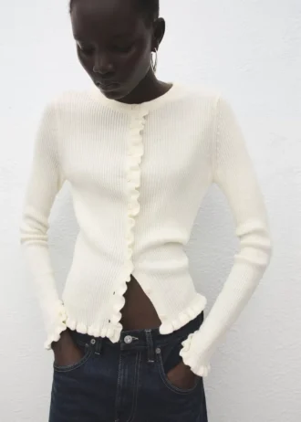 Cardigan à bords festonnés