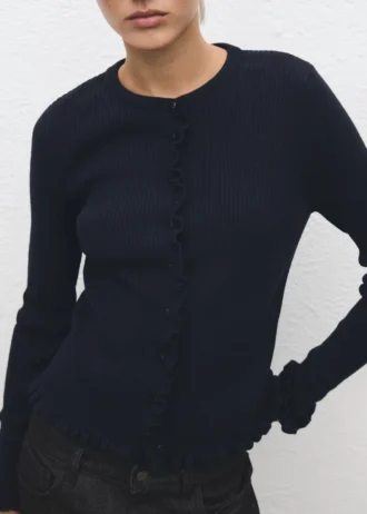 Cardigan à bords festonnés