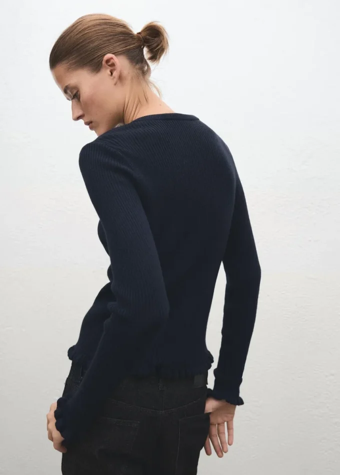 Cardigan à bords festonnés