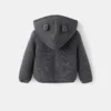Cardigan à capuche en peau lainée