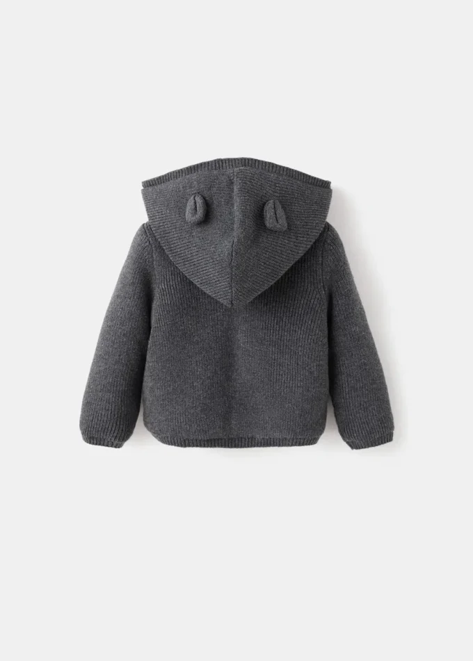 Cardigan à capuche en peau lainée