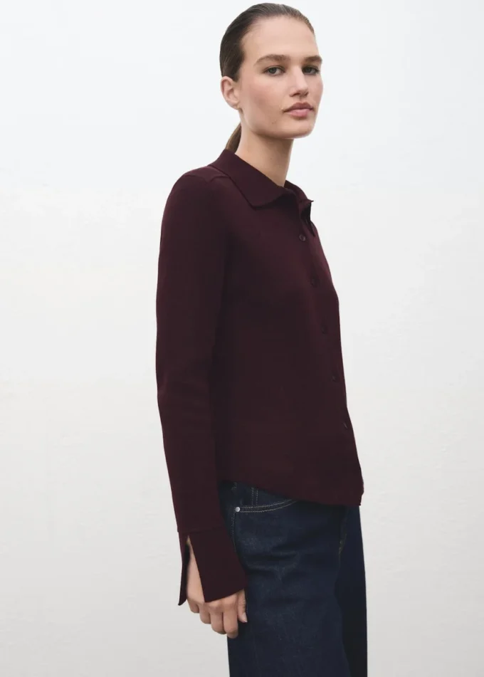 Cardigan à col chemise