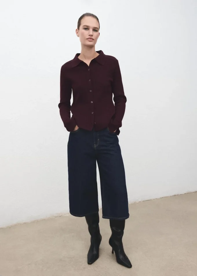 Cardigan à col chemise