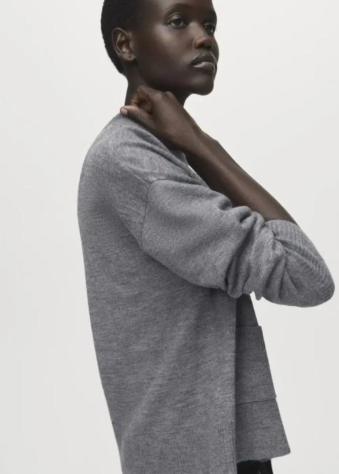 Cardigan à col en V avec poches