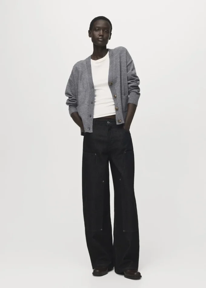 Cardigan à col en V avec poches