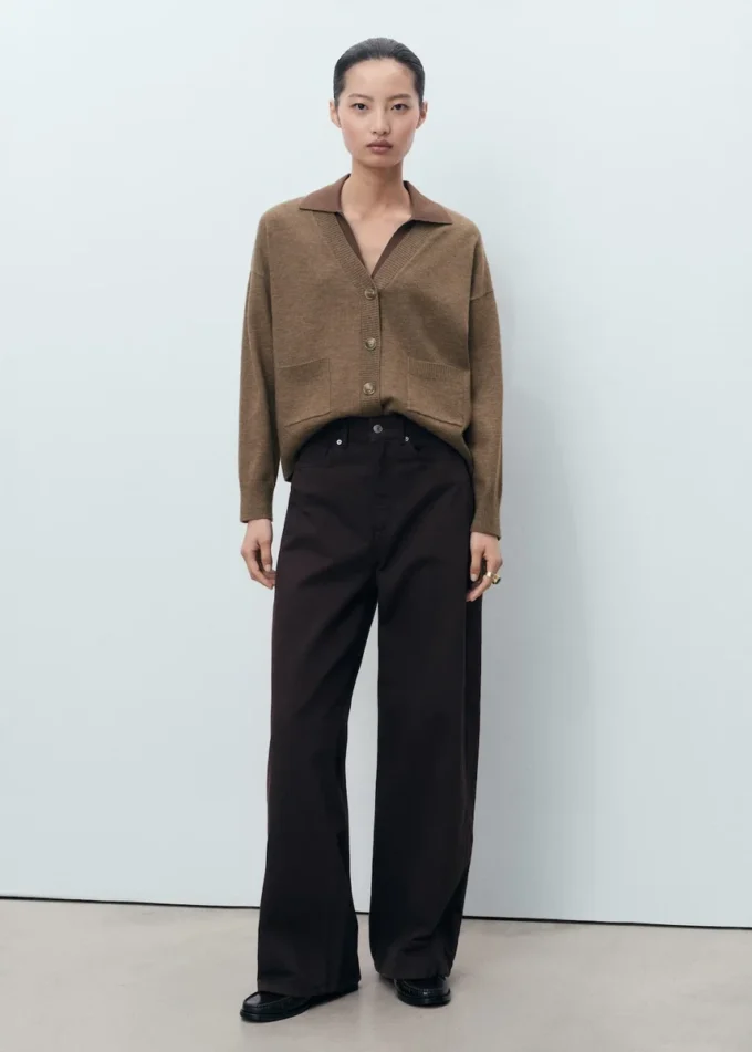 Cardigan à col en V avec poches