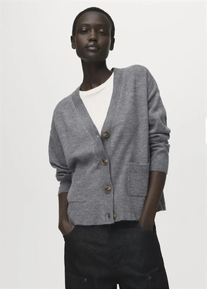 Cardigan à col en V avec poches