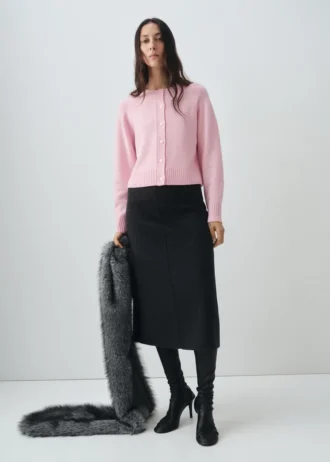 Cardigan en laine mélangée à grosses mailles
