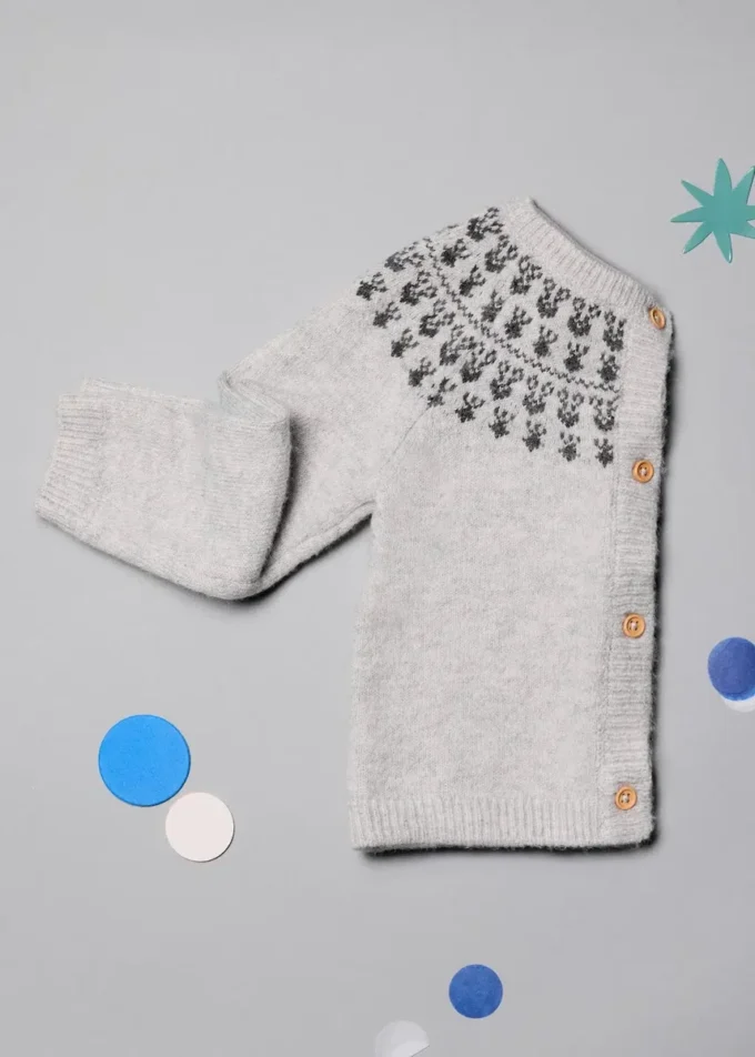 Cardigan en maille avec bordure à motifs