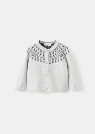Cardigan en maille avec bordure à motifs