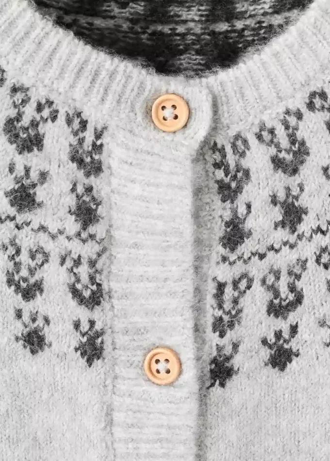 Cardigan en maille avec bordure à motifs