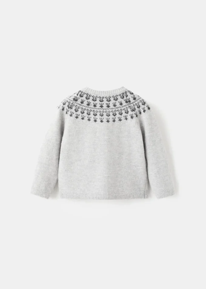 Cardigan en maille avec bordure à motifs