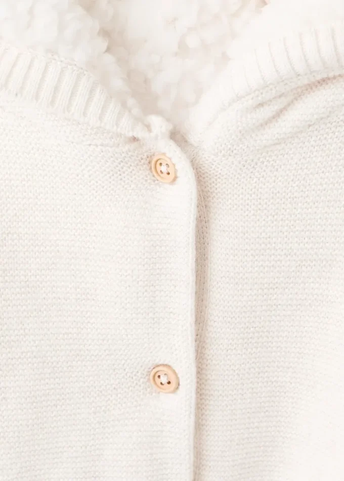 Cardigan en maille avec doublure en polaire