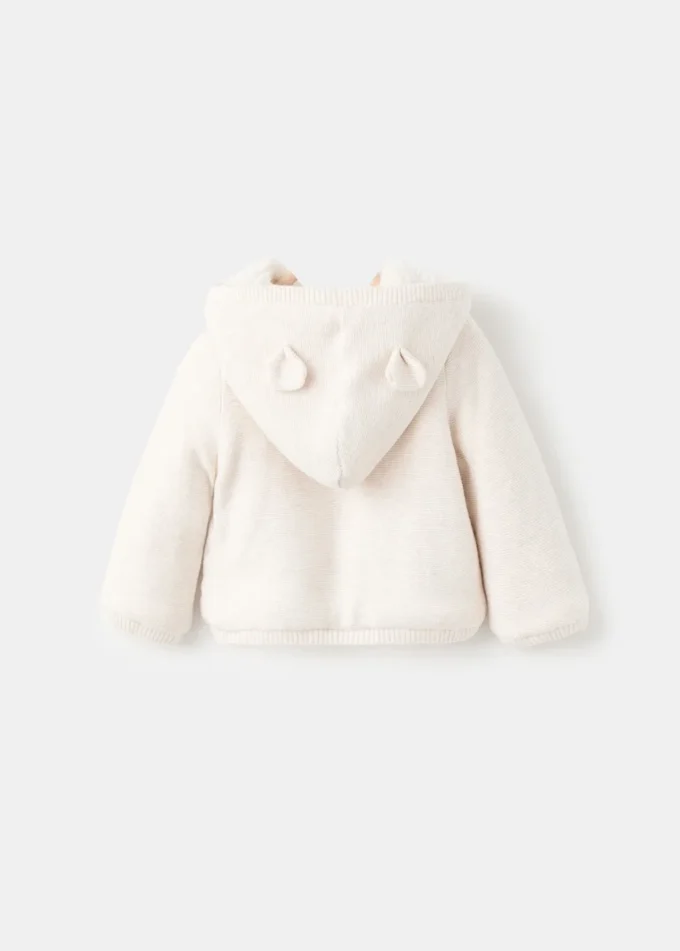 Cardigan en maille avec doublure en polaire