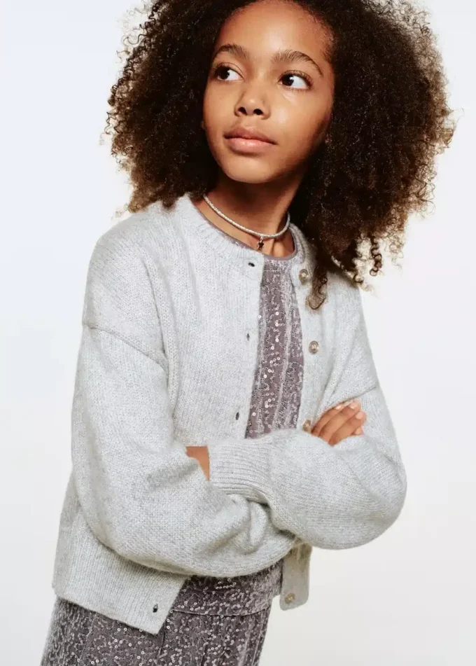 Cardigan en maille avec détails brillants