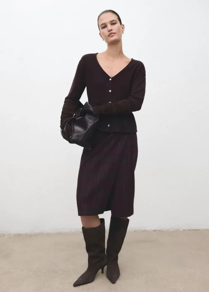 Cardigan en maille avec nœud