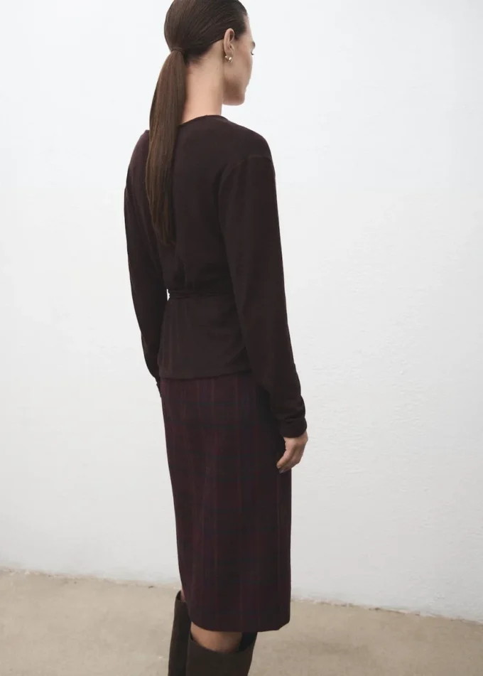 Cardigan en maille avec nœud