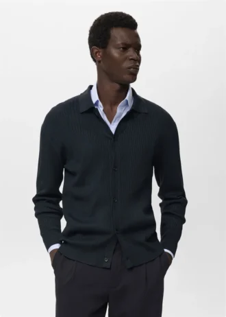 Cardigan en maille côtelée