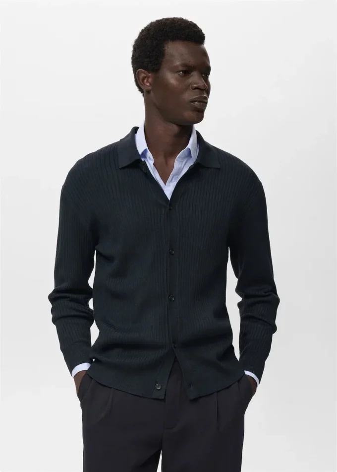 Cardigan en maille côtelée