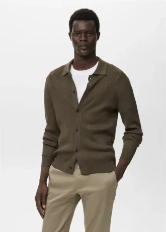 Cardigan en maille côtelée