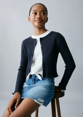 Cardigan en maille côtelée