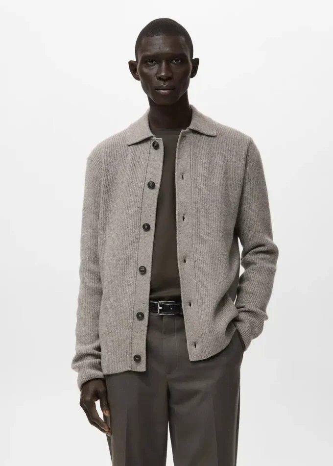 Cardigan en maille côtelée
