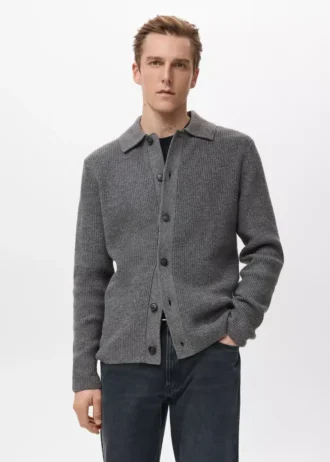Cardigan en maille côtelée
