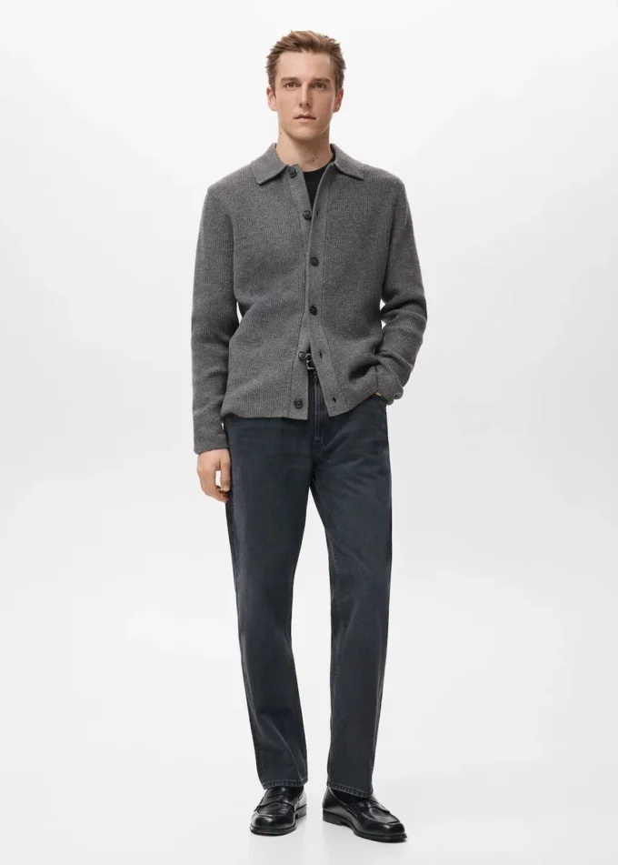 Cardigan en maille côtelée