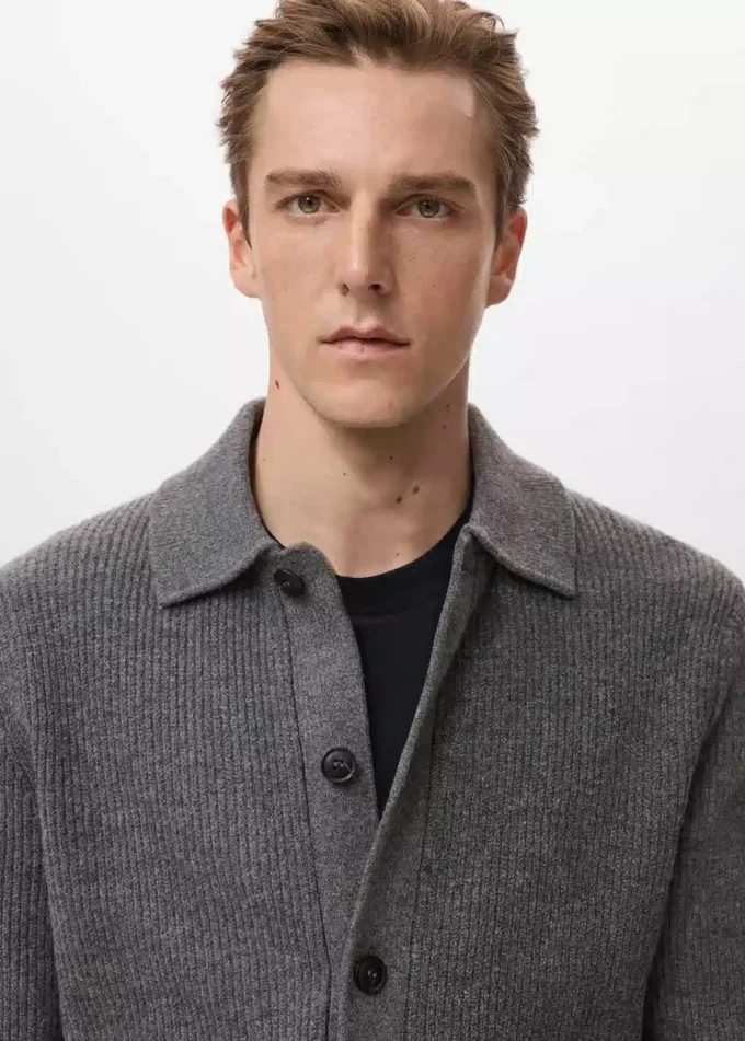 Cardigan en maille côtelée