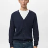 Cardigan en maille côtelée avec boutons