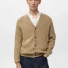 Cardigan en maille côtelée avec boutons