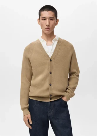 Cardigan en maille côtelée avec boutons