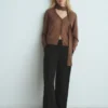 Cardigan en maille fine avec foulard