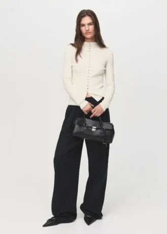 Cardigan en maille fine côtelée